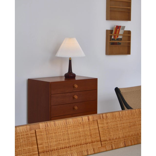 Wonderful table lamp model no. 311 designed by Esben Klint in 1949 for Le Klint, Denmark. This glass model was handmade at...