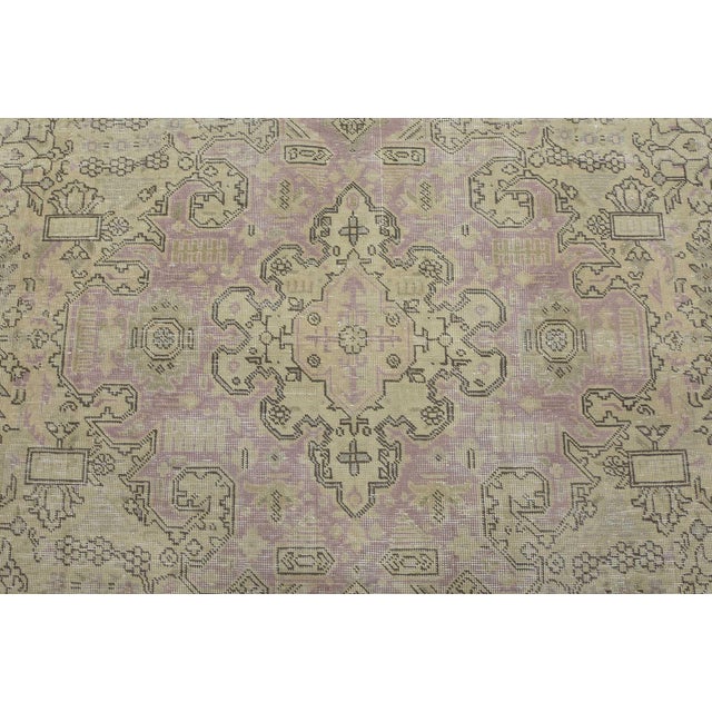 Tabriz Rug 9’3” X 12’4” Beige Wool Vintage Distressed Hand-Knotted Carpet For Sale In Philadelphia - Image 6 of 15