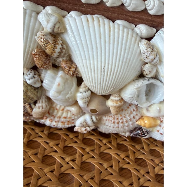 Vintage Handcrafted Shell-Covered Coastal Keepsake Box For Sale In Naples, FL - Image 6 of 11