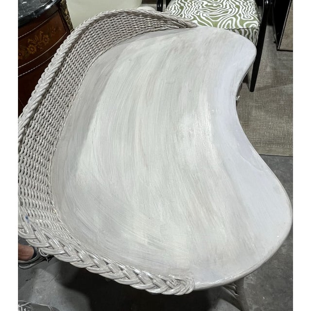 Antique Oriole Wicker Writing Desk or Vanity and Chair. Withrow For Sale - Image 10 of 18
