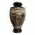 Antique Japanese Meiji Satsuma Hand-Painted Figural Cabinet Vase, Black & Gold, 10” For Sale