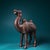 This is a finely cast gilt copper figurine of a Bactrian camel, featuring elaborate high-relief (repoussé) and engraved...