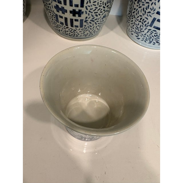 Mottahedeh Vintage Blue and White Koi Fish Ceramic Cachepot Planter For Sale - Image 4 of 7