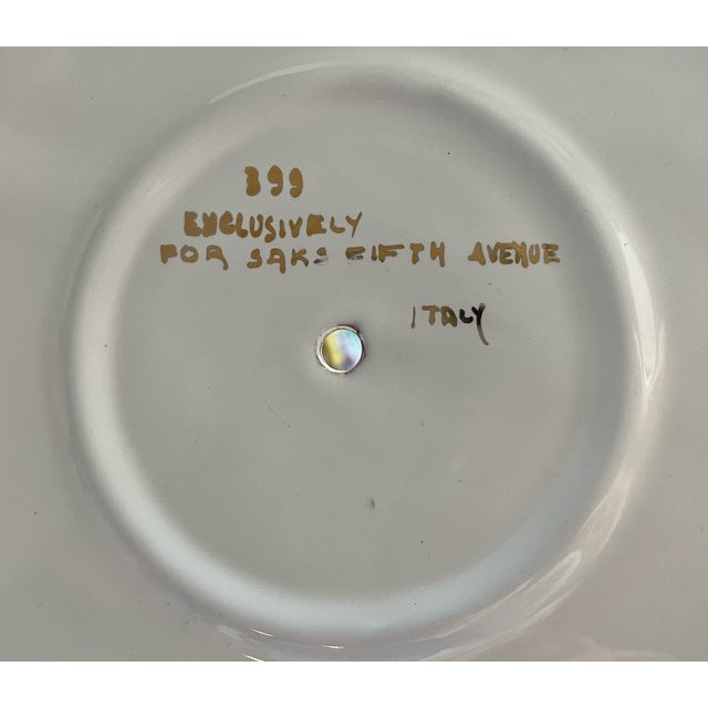 White Porcelain Gold Rooster Tri Level Serving Tray Exclusive of Italy Saks Fifth Avenue For Sale - Image 4 of 9