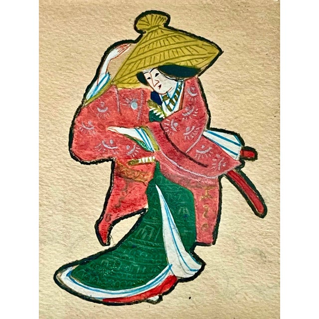 Printmaking Materials 19th C. Japanese Hand Painted Woodblock Prints, Set of 4 For Sale - Image 7 of 12