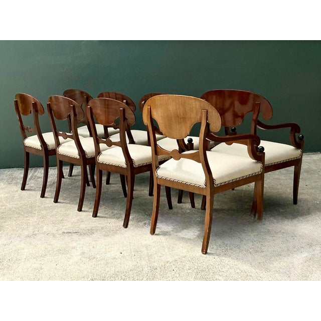 Vintage Biedermeier Flame Dining Chairs - Set of 8 For Sale In West Palm - Image 6 of 17