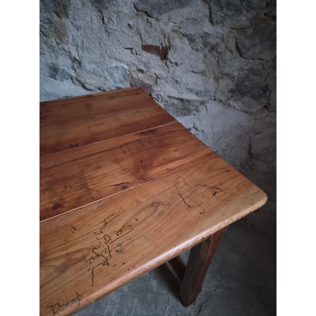 Antique French Farmhouse Table in Cherry, 1750s For Sale - Image 5 of 18
