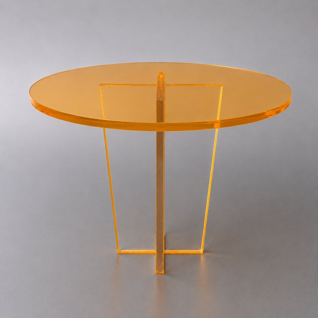 Not Yet Made - Made To Order Transparent Neon Orange Lucite Dining Table For Sale - Image 5 of 5