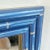 Wood Vintage Faux Bamboo Wall Mirror in Metallic Blue With Gilt Accents – Newly Paintd For Sale - Image 7 of 12