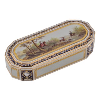 18 Karat Gold and Enamel Snuff Box by Freres Jordan, Hanau, Germany, 1790s For Sale