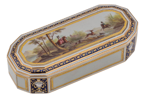 18 Karat Gold and Enamel Snuff Box by Freres Jordan, Hanau, Germany, 1790s