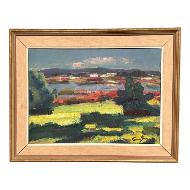 Swedish Artist, Landscape, 1960s, Oil on Canvas, Framed For Sale