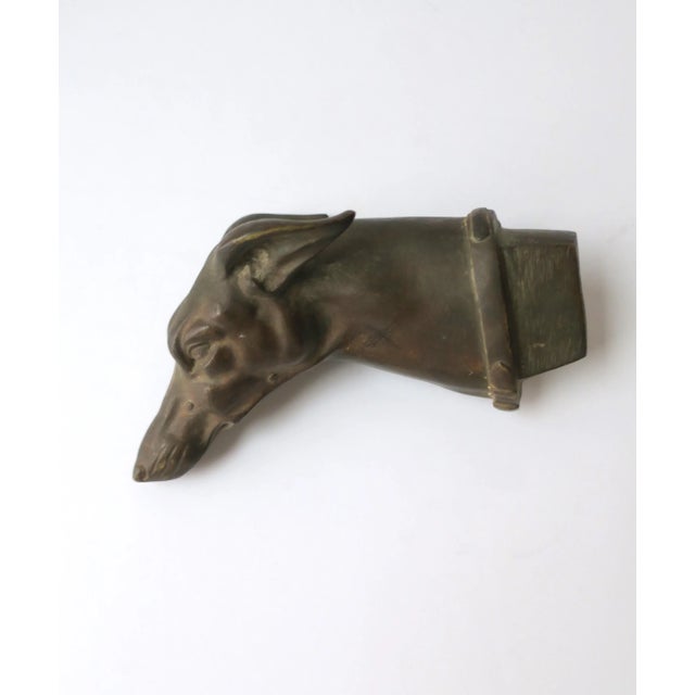 A beautiful and substantial solid bronze figural dog head of a Greyhound or Whippet, Art Deco period, circa early-20th...