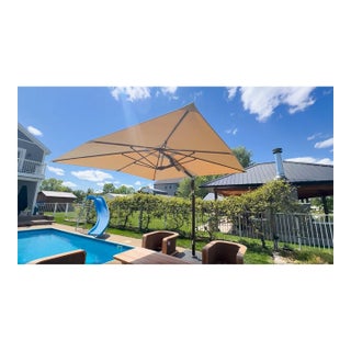 Tuuci® Ocean Master Cantilever Umbrella – 10' Square Bronze | Marine-Grade Canvas | 600 Lb Freestanding Base For Sale