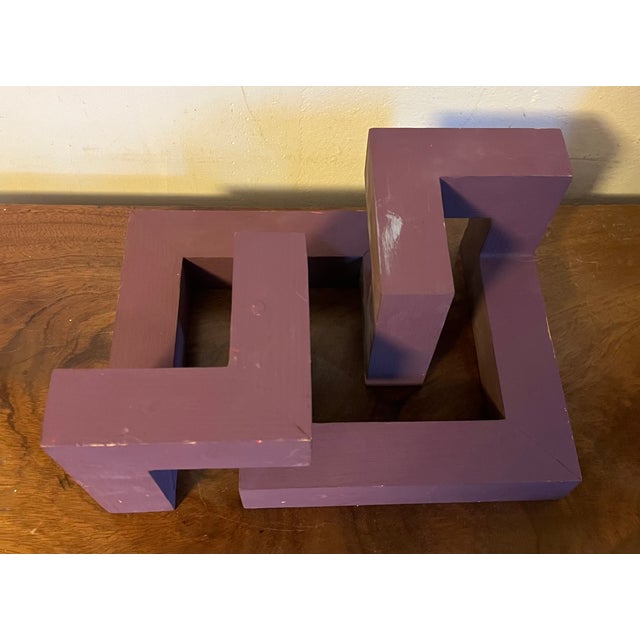 Mid-Century Modern David Seccombe (New York City 1930 - 2022) Mid-Century Modernist Abstract Paint Decorated Wood Table Sculpture Circa 1960 For Sale - Image 3 of 18