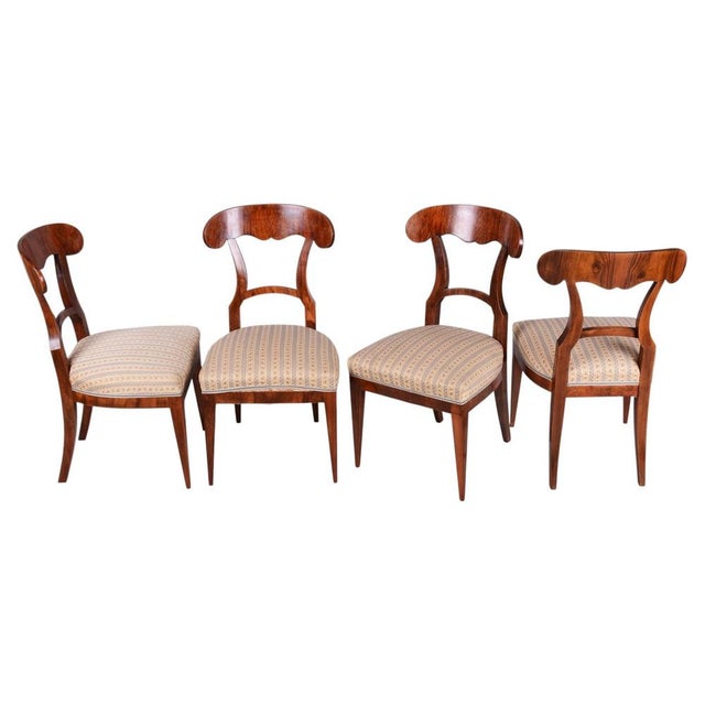Biedermeier Chairs in Walnut, Austria, 1830s, Set of 4 For Sale - Image 14 of 14