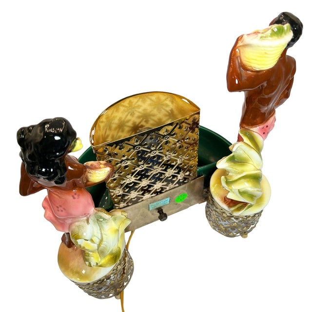 Mid 20th Century Mid 20th Century Mid-Century Hawaiian Themed Brass & Ceramic Tv Lamp & Planter by Sierra Columbia For Sale - Image 5 of 9