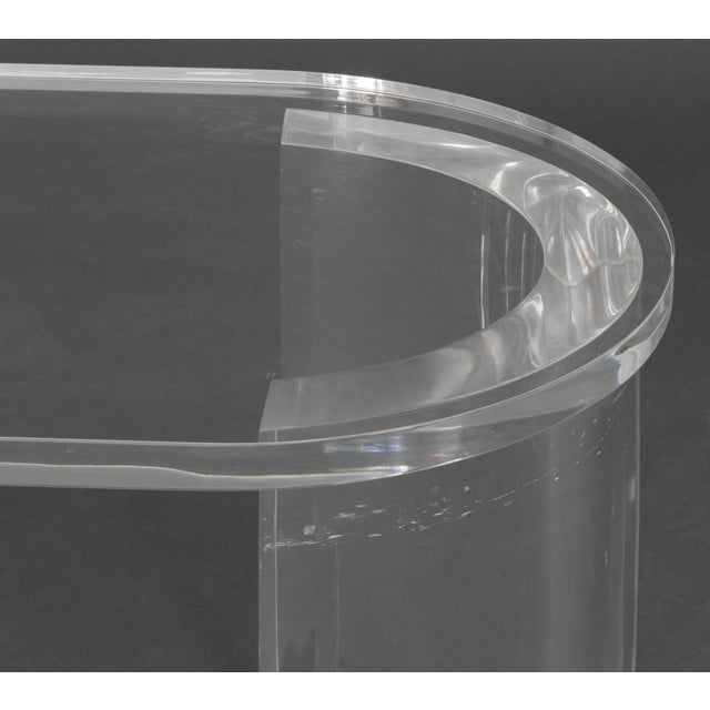 Late 20th Century Modern Clear Acrylic Geometric Design Coffee Table For Sale - Image 5 of 7