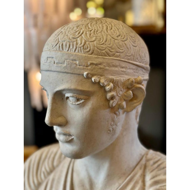 Cream Unknown, The Charioteer of Delphi, 19th Century, Plaster For Sale - Image 8 of 14