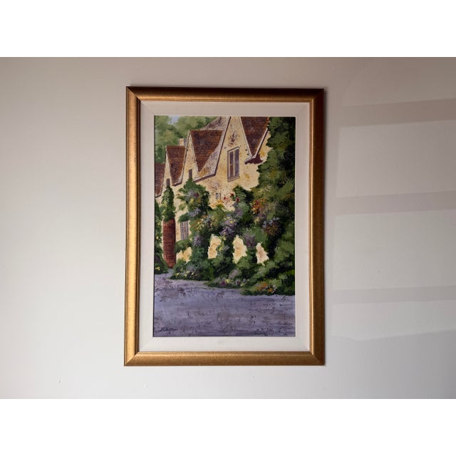1980s Fred Dettmann (1945–2022) German-American Impressionist European Cottage Landscape Oil on Masonite Painting For Sale - Image 4 of 13