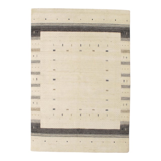 Vintage Hand-Knotted Persian Gabbeh Rug 5'7" X 8'0" For Sale