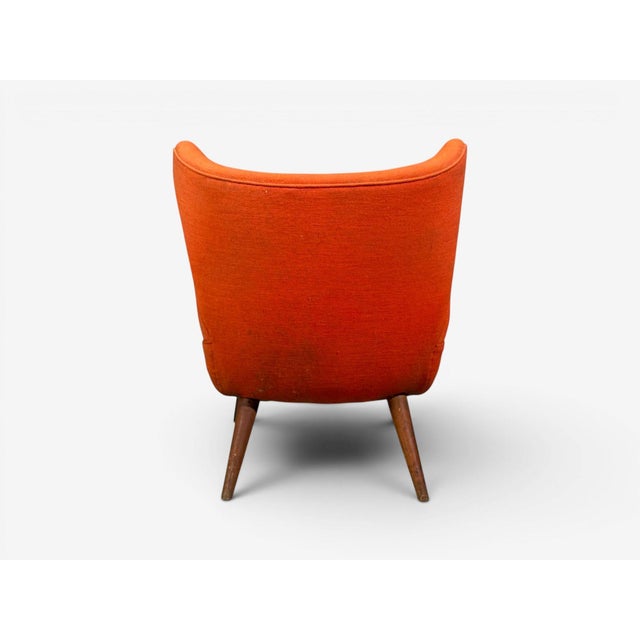 Elias Svendberg, Rare Easy Chair, Wood, Red Fabric, Sweden, 1940s For Sale - Image 12 of 12