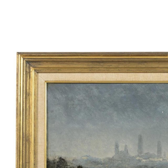 Painting - French School - 19th Century. "View of Paris". Oil on canvas, 19th/20th century. Dimensions: 56 cm x 82 cm.