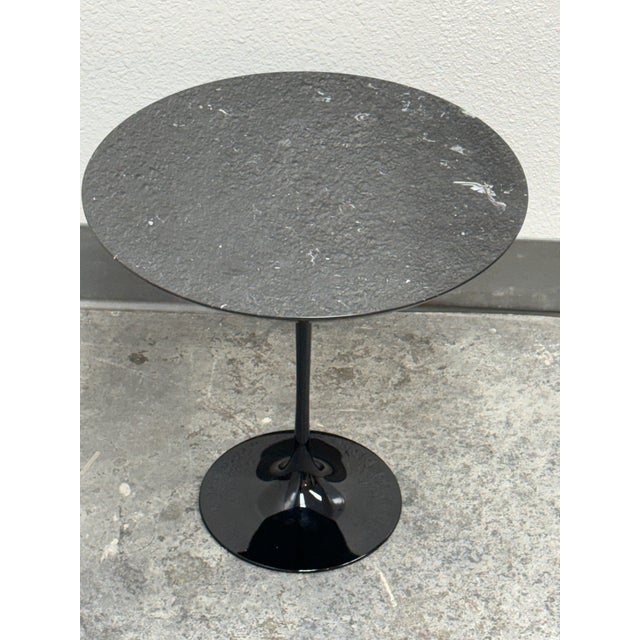Modern Eero Saarinen Style Round Stone Top Tulip Side Table For Sale - Image 3 of 12