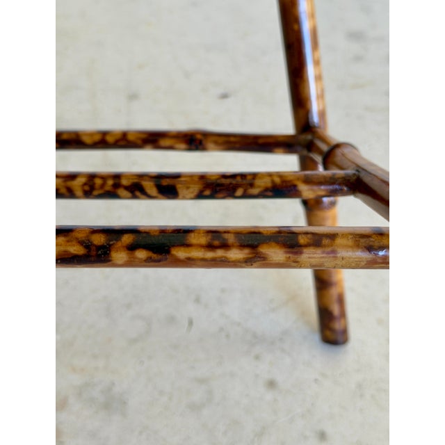 Antique Restored English Victorian Bamboo Side Table For Sale - Image 10 of 12