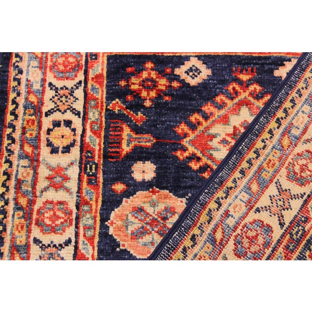 Blue Bohemian Super Kazak Blue/Beige Wool Rug - 2'1'' X 3'2'' For Sale - Image 8 of 10