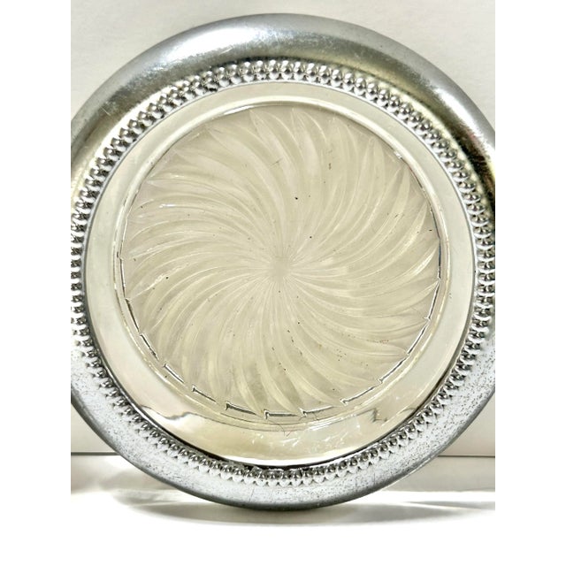 1900 - 1909 Vintage Silverplate & Glass Coasters – Park Sherman & Leonard of Italy (Set of 4) For Sale - Image 5 of 8