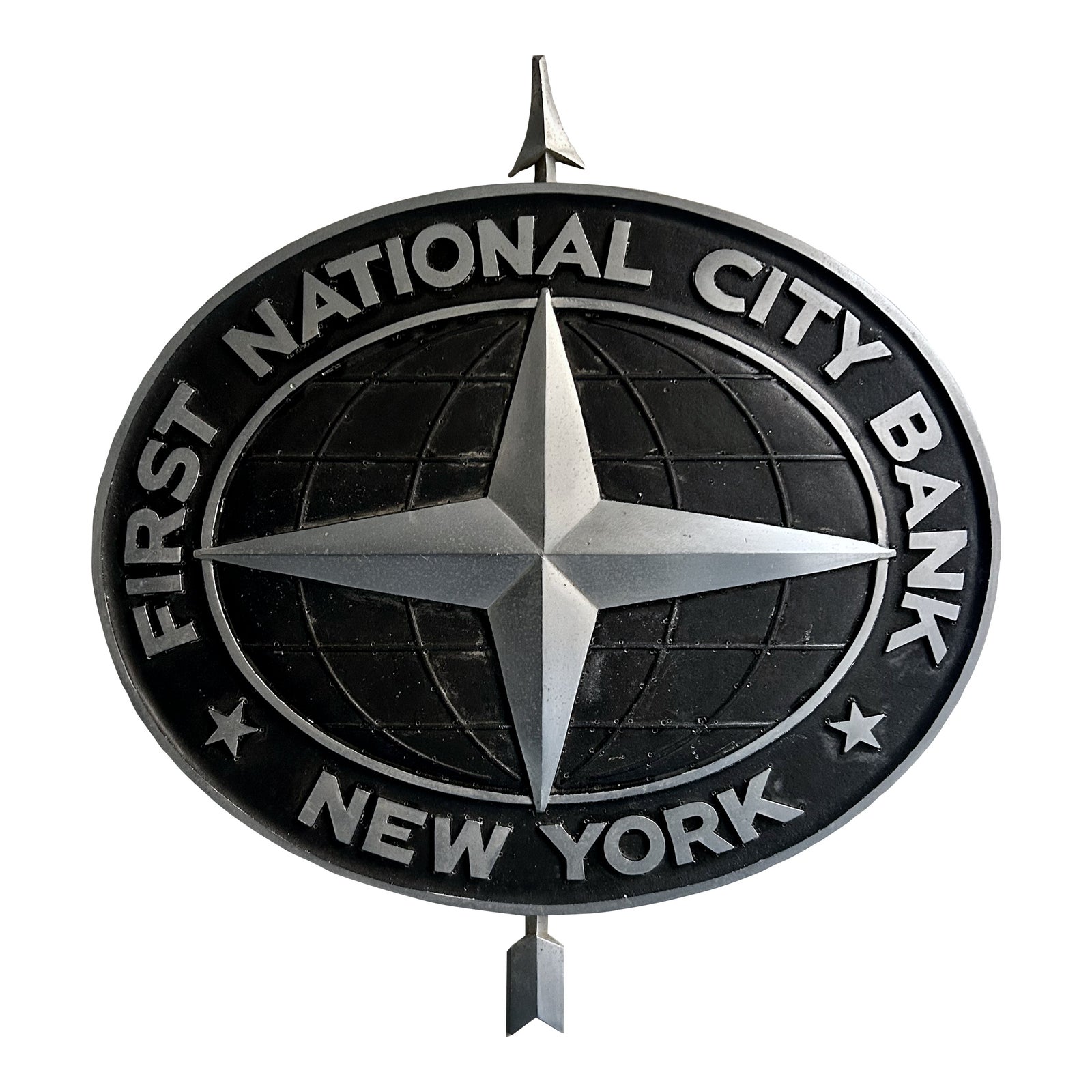 1950's Cast Aluminum First National City Bank New York Signage | Chairish