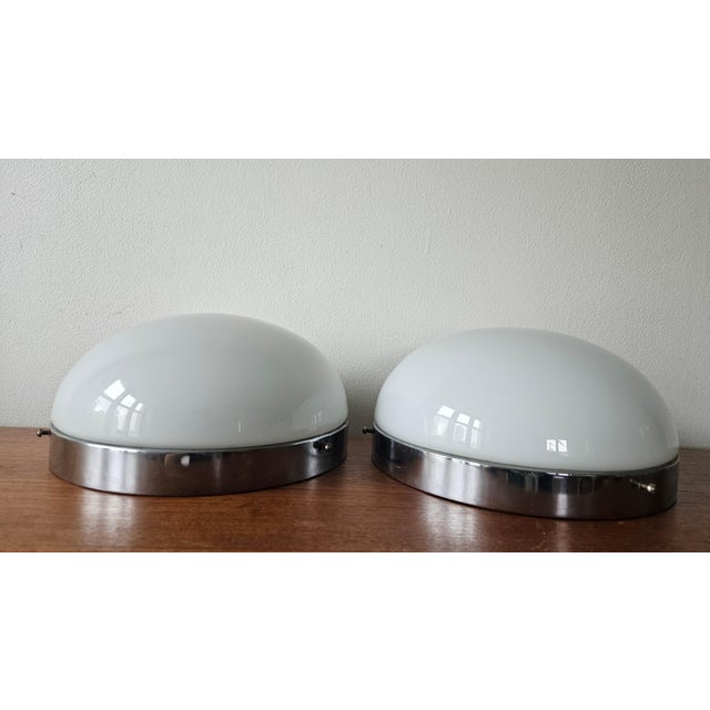 1930s Bauhaus Chrome Ceiling or Wall Lamps, 1930s, Set of 2 For Sale - Image 5 of 16