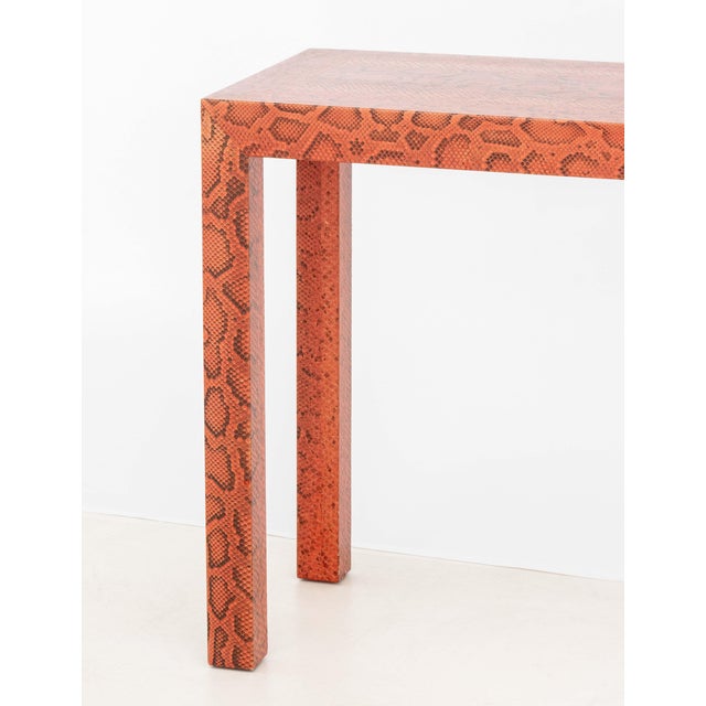Modern Karl Springer Red Python Parsons Table For Sale - Image 3 of 10