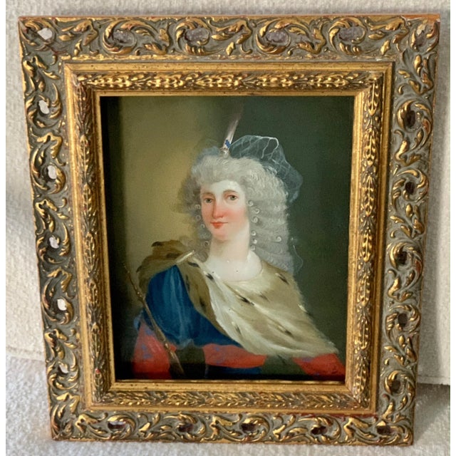 18th Century Reverse Painted Image on Glass For Sale - Image 9 of 13