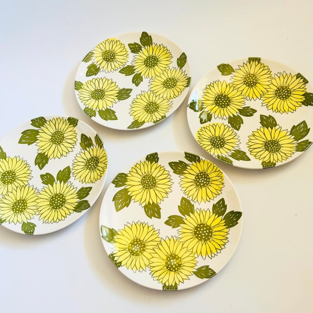 Mid 20th Century Mid Century Modern Royal Ironstone Sunshine Dinner Plates - Set of 4 For Sale In San Francisco - Image 6 of 15