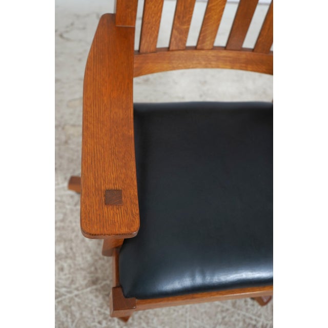 Wood Stickley Arts & Crafts Mission Oak Office Chair For Sale - Image 7 of 18