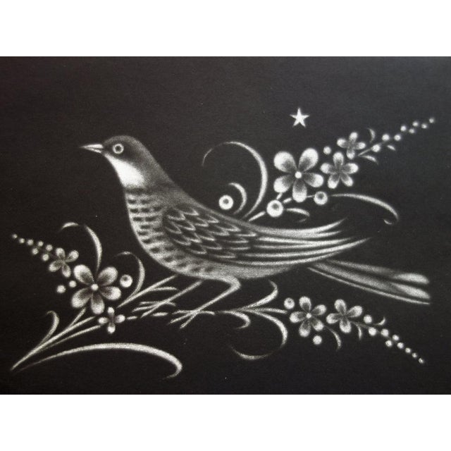 Kiyoshi HASEGAWA (1891-1980) Bird on a flower of light, 1963 Original mezzotint engraving On BFK Rives vellum 14.5 x 19 cm...