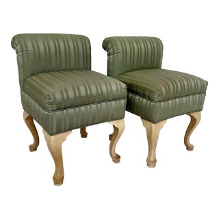 Vintage Rolled Back Foot Stool Benches- a Pair For Sale