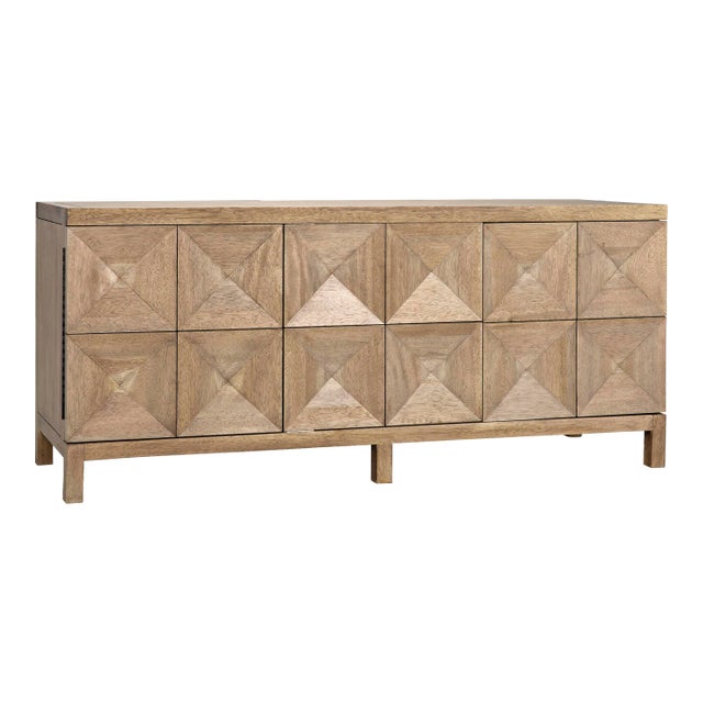 Quadrant 3 Door Sideboard, Washed Walnut For Sale