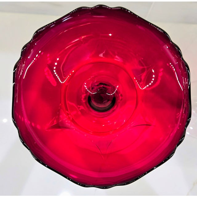 1930s Cambridge Glass Carmen Red Nude Figural Stem Compotes, Pair For Sale - Image 10 of 11