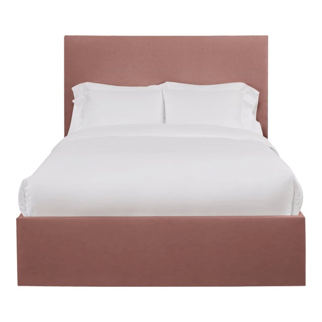 Hadley King Bedframe, Blush Velvet For Sale