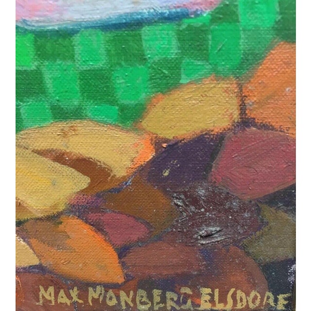 Blue Monberg-Elsdorf Max, 1900 Autodiktat Copenhagen National-Museum Harlekin Eule, 1950s, Oil on Canvas For Sale - Image 8 of 11