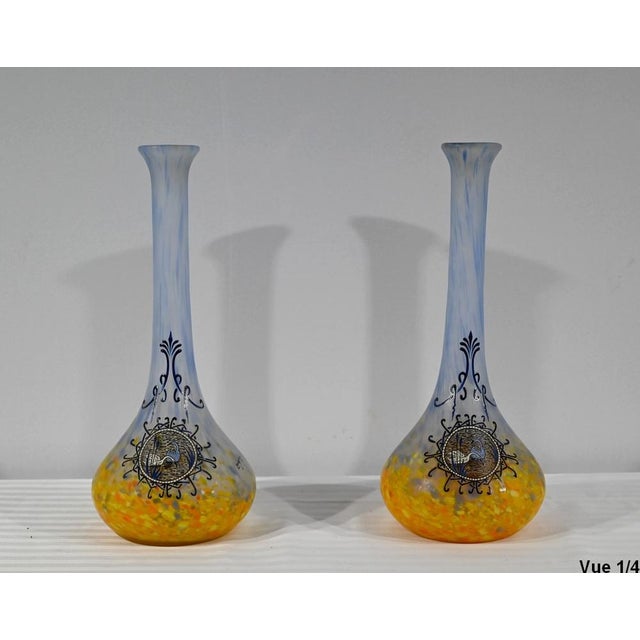 Vases in Glass Paste by Legras, 1890s, Set of 2 For Sale - Image 4 of 18