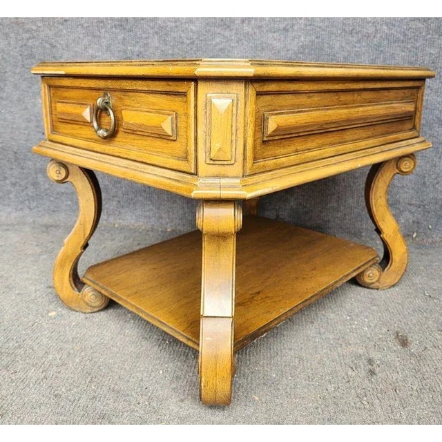 Mid 20th Century Thomasville Mid Century Pecan Side Table | Chairish