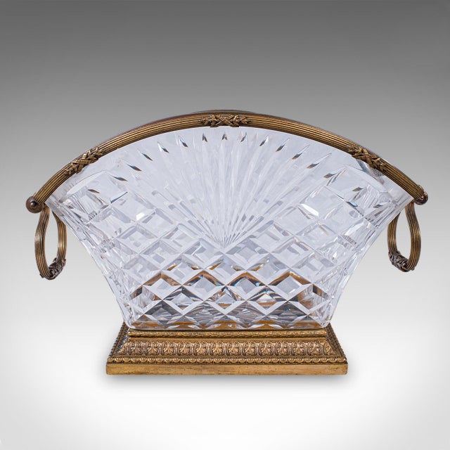 This is an antique serving dish. A French, cut glass and ormolu presentation centrepiece or fruit bowl in the Empire...