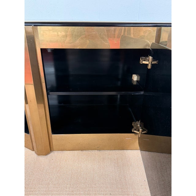 1970’s “Tree of Life” Shaved Corner Console Cabinet by Bernhard Rhône for Mastercraft For Sale - Image 9 of 12