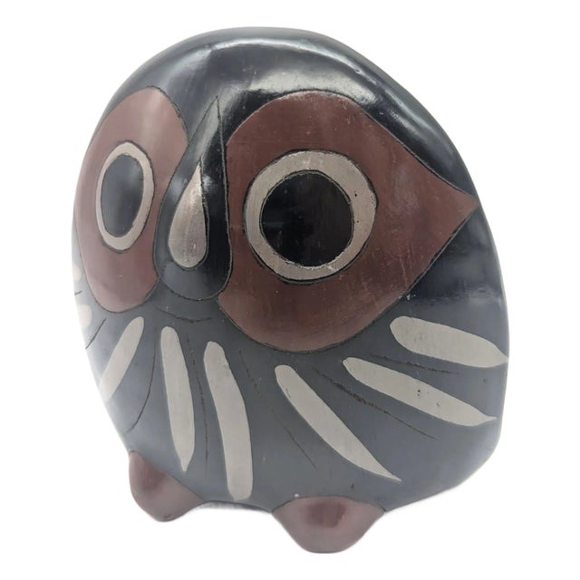 Tonalá Mexico Owl Ceramic Figurine For Sale