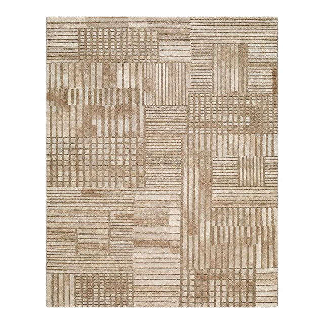 Bergamo Handmade Rug Beige 6x9 For Sale