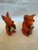 Art Deco Orange Wooden Salt & Pepper Shakers For Sale - Image 3 of 9